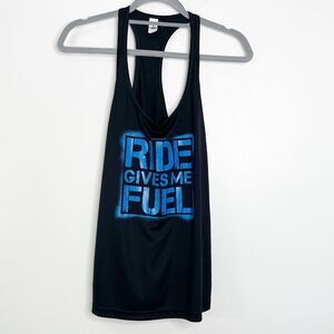 Alo Yoga Ride Gives Me Fuel Racerback Graphic Tank Top Women's Size Medium